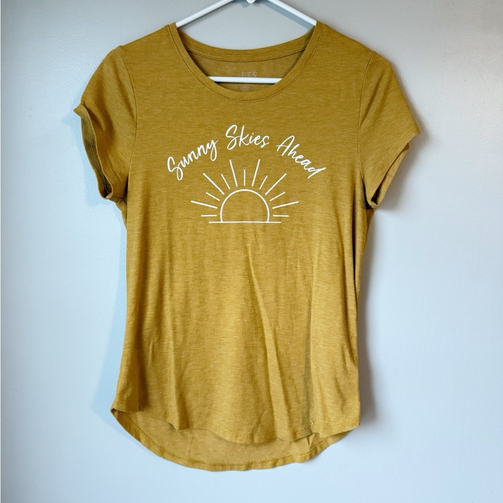 APT. 9 Sunny Skies Ahead Mustard Color Graphic T-Shirt